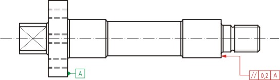Shaft with parallelism tolerance